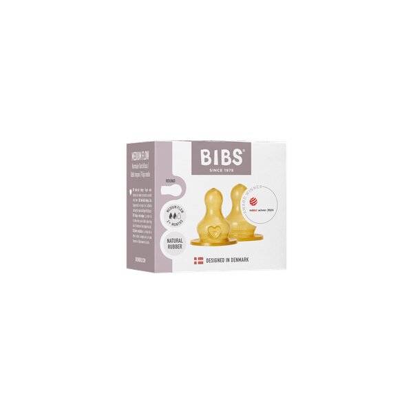 BIBS Set 2 tetine pentru biberon Latex flux mediu