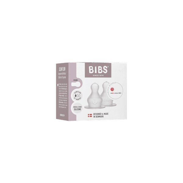 BIBS Set 2 tetine pentru biberon silicon cu flux lent