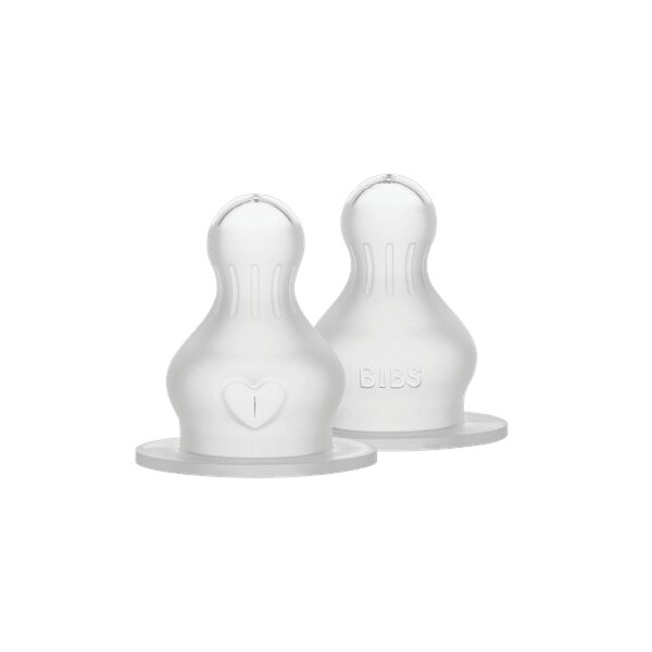 BIBS Set 2 tetine pentru biberon silicon cu flux lent
