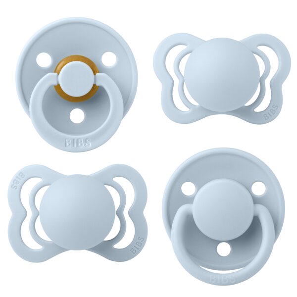 BIBS Set 4 suzete Try-it collection 0 luni + Baby Blue