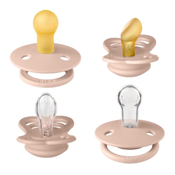 BIBS Set 4 suzete Try-it collection 0 luni + Blush
