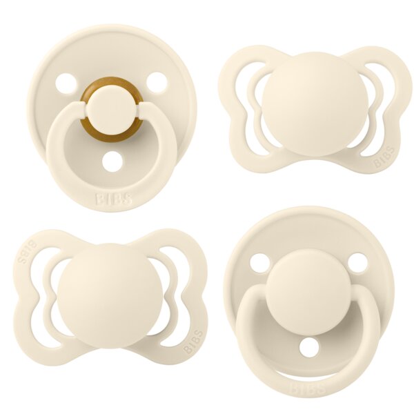 BIBS Set 4 suzete Try-it collection 0 luni + Ivory