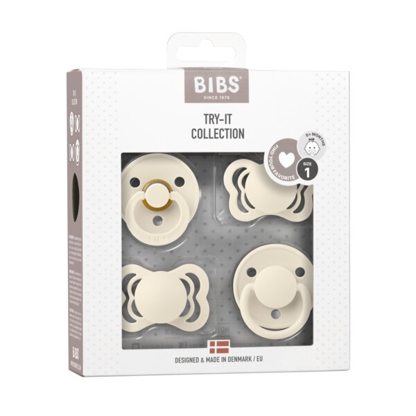 BIBS Set 4 suzete Try-it collection 0 luni + Ivory