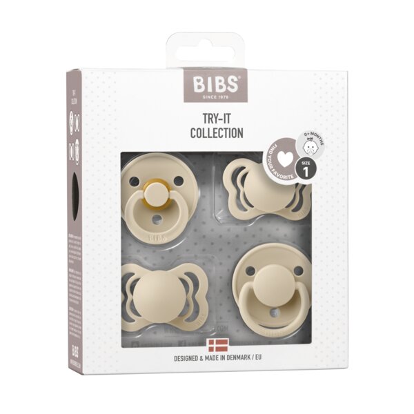 BIBS Set 4 suzete Try-it collection 0 luni + Vanilla