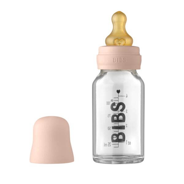 BIBS Set complet biberon din sticla anticolici 110 ml Blush