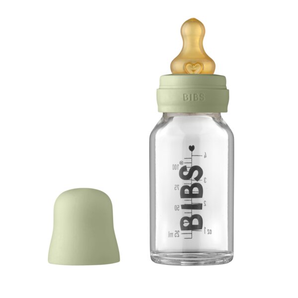 BIBS Set complet biberon din sticla anticolici 110 ml Sage