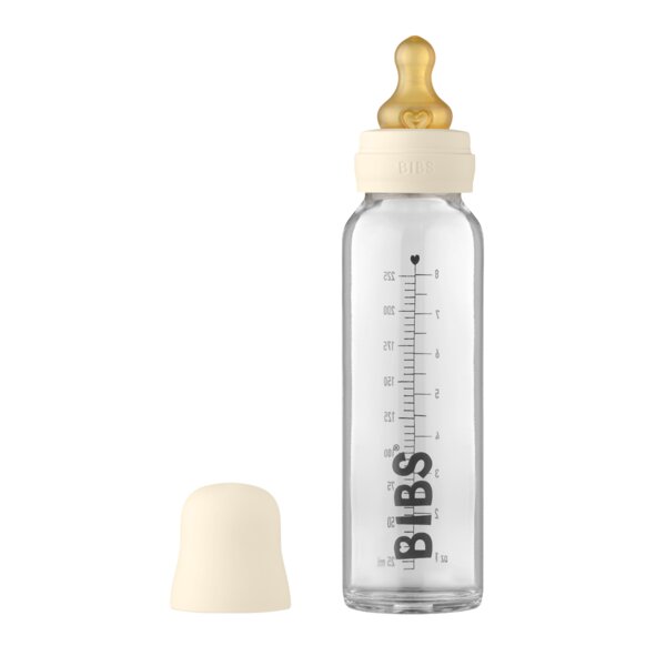 BIBS Set complet biberon din sticla anticolici 225 ml Ivory