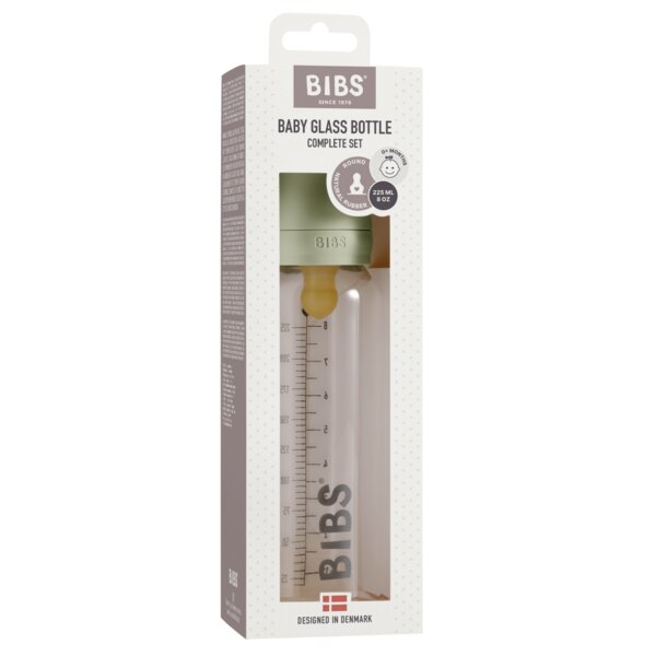 BIBS Set complet biberon din sticla anticolici 225 ml Sage