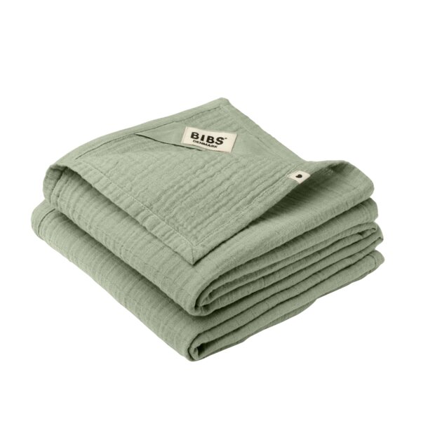 BIBS Set de 2 museline 70x70 cm sage