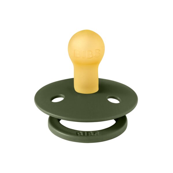 BIBS Suzeta Colour Latex tetina rotunda 0 luni + Hunter Green