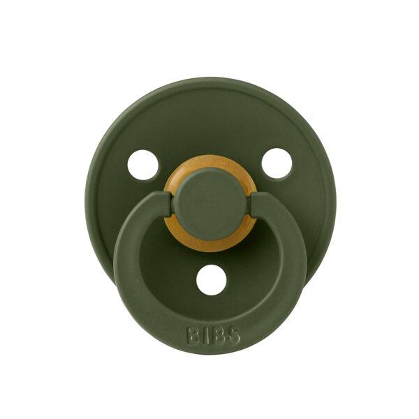 BIBS Suzeta Colour Latex tetina rotunda 0 luni + Hunter Green
