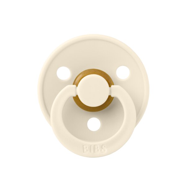 BIBS Suzeta Colour Latex tetina rotunda 0 luni + Ivory
