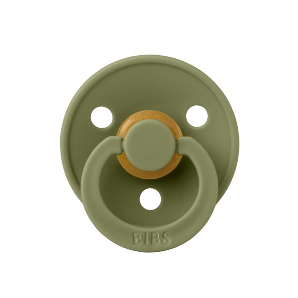 BIBS Suzeta Colour Latex tetina rotunda 6 luni + Olive