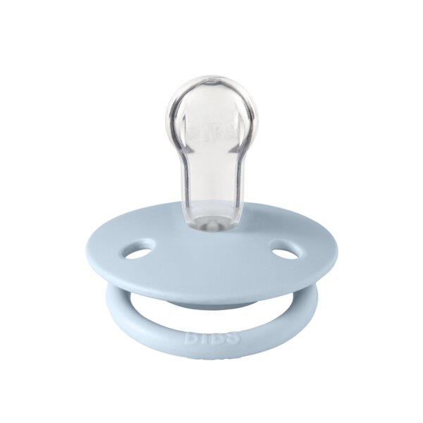 BIBS Suzeta de lux silicon tetina rotunda marime universala 0-3 ani Baby Blue