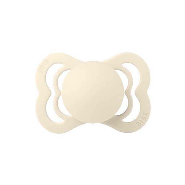 BIBS Suzeta Supreme Latex tetina simetrica 0 luni+ Ivory
