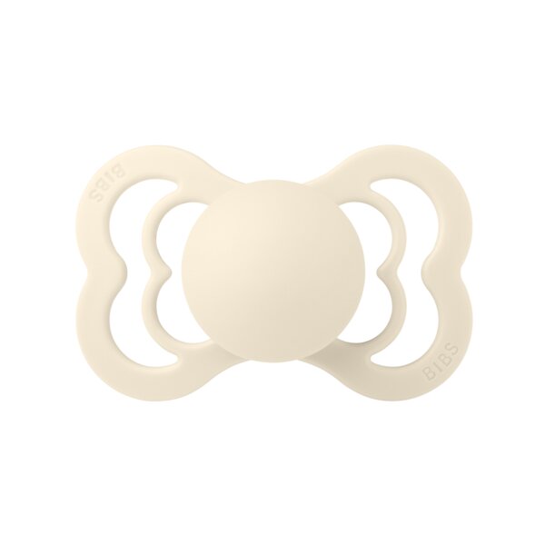 BIBS Suzeta Supreme Latex tetina simetrica 6 luni + Ivory
