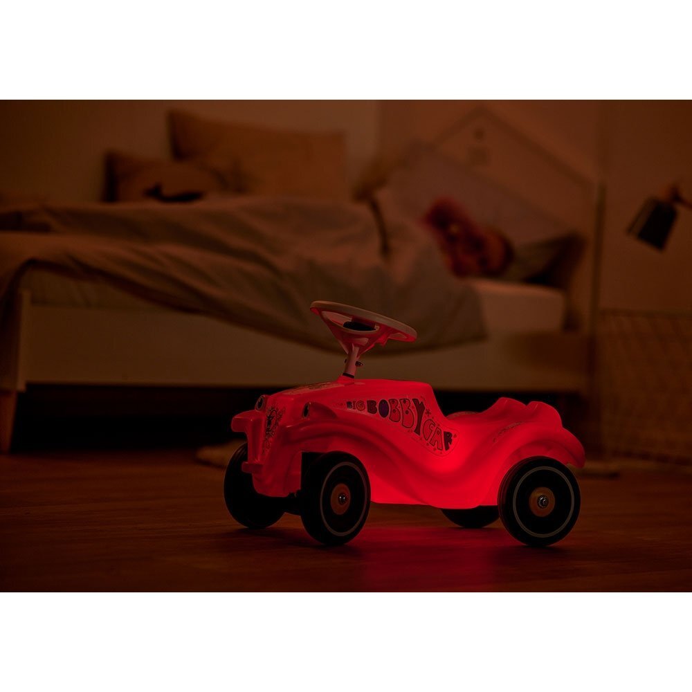 BIG Masinuta copii fara pedale Bobby Car Classic Lumi cu functie de iluminare roti robuste volan cu claxon sistem de cuplaj a unei remorci in fata si in spate de la 1 an pana la 50 kg