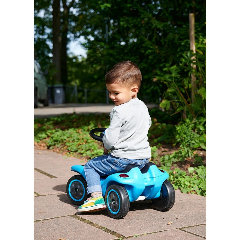 BIG Masinuta copii fara pedale Bobby Car Next Blue faruri LED spatiu de depozitare sub capotabord cu senzori tactili sezut moale detasabilroti robuste de la 1 an pana la 50 kg