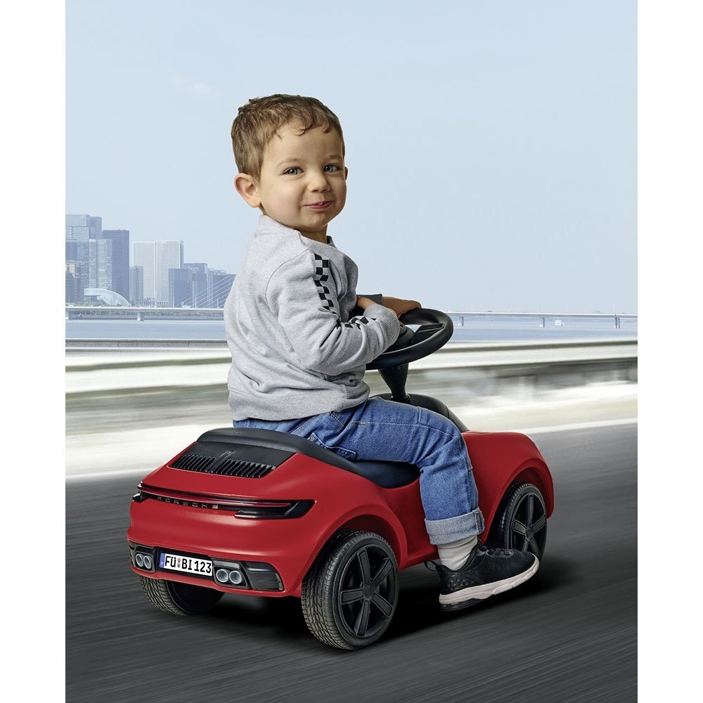 BIG Masinuta pentru copii fara pedale Baby Porsche 911 roti din cauciuc silentios volan sport cu claxon si emblema originala Porsche scaun ergonomic de la 15 ani pana la greutatea maxima de 50 kg