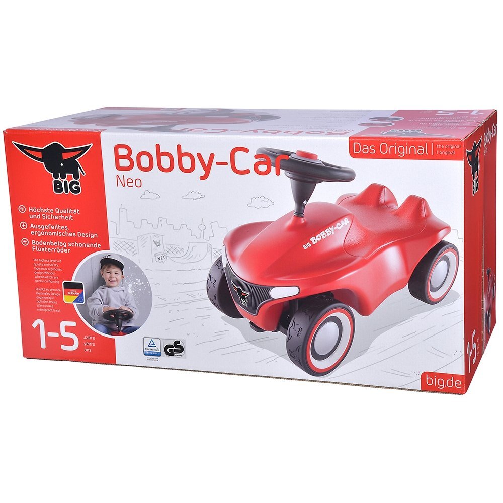 BIG Masinuta pentru copii fara pedale Bobby Car Neo red roti din cauciuc silentios potrivita copiilor cu varsta peste 1 an cu greutatea pana la 50 kg