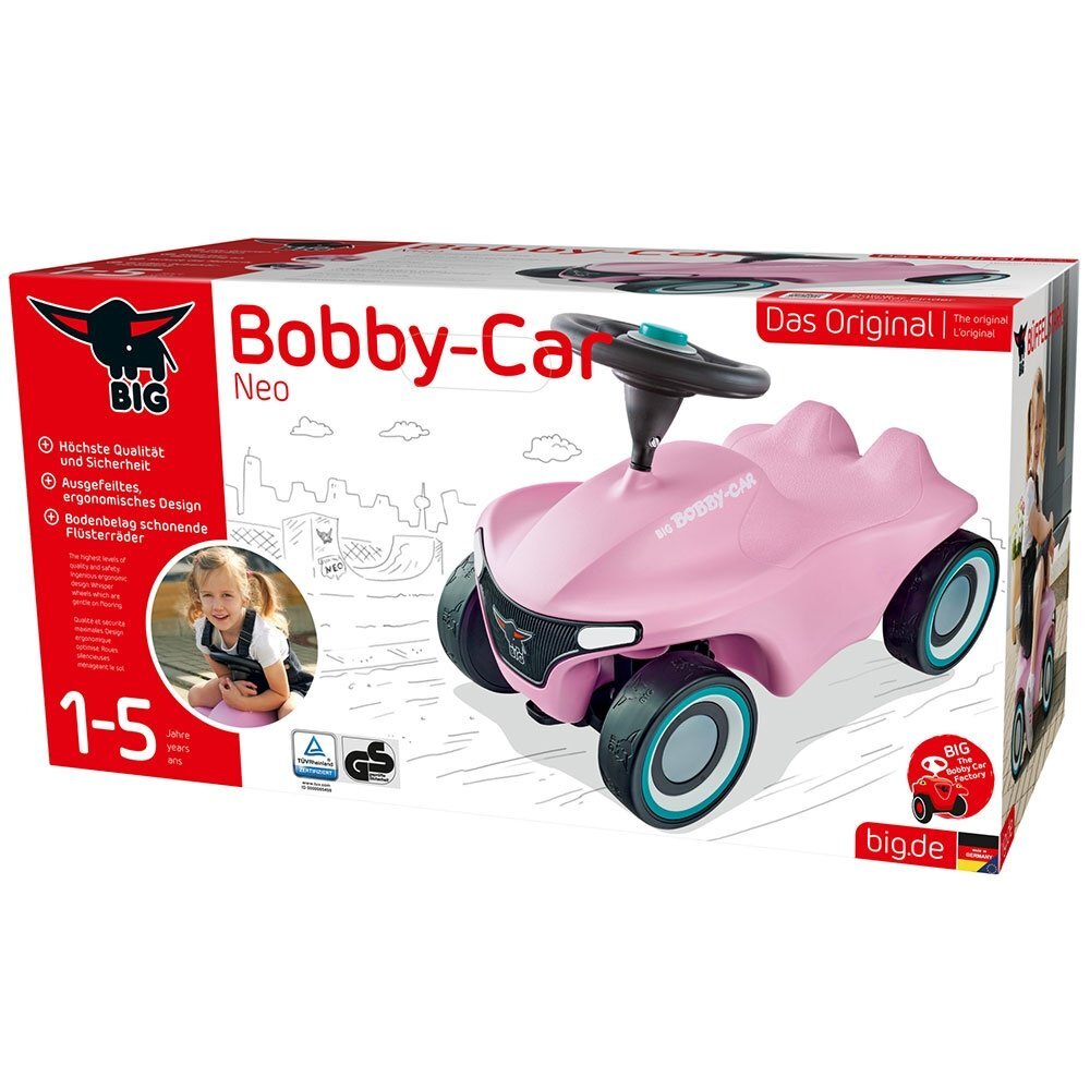 BIG Masinuta pentru copii fara pedale Bobby Car Neo rose cu roti din cauciuc silentios potrivita copiilor cu varsta peste 1 an cu greutatea pana la 50 kg