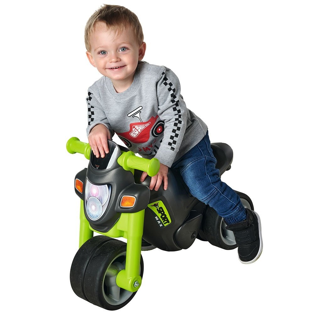BIG Motocicleta copii fara pedale Sport Bike green cu roti late si silentioase sunete realiste de motocicleta greutate maxima admisa 25 kg