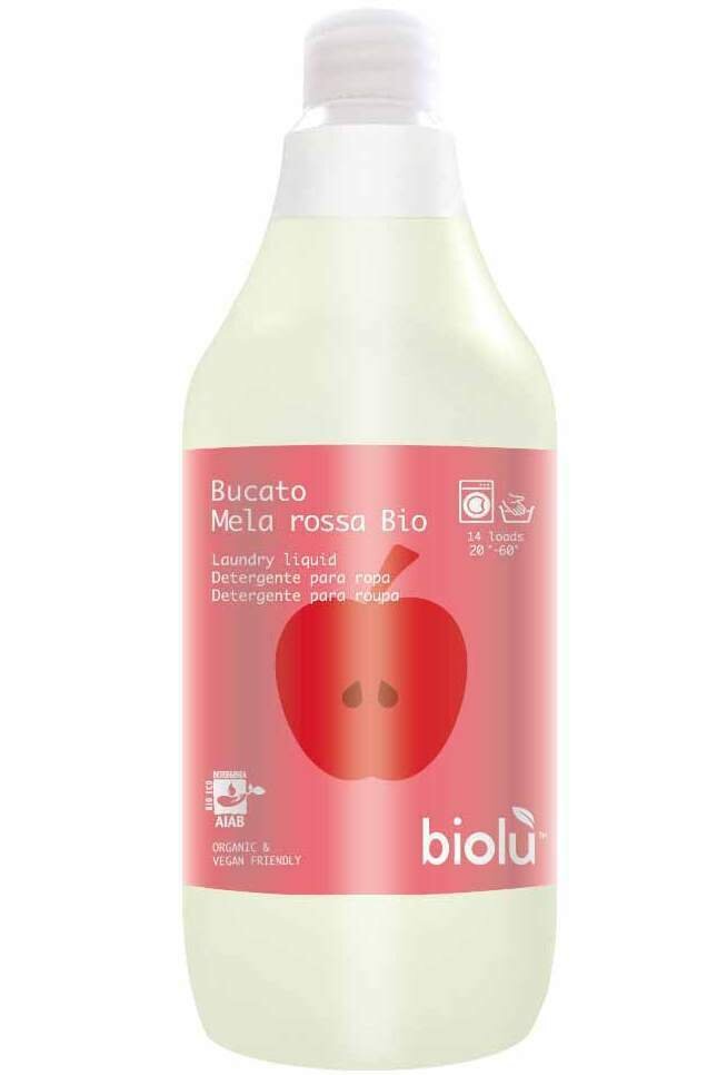 Biolu Detergent ecologic lichid pentru rufe albe si colorate mere rosii 1L