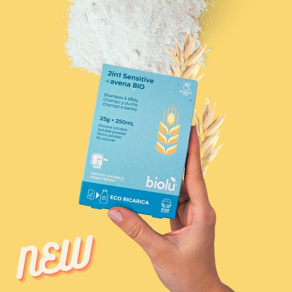Biolu Gel de dus sampon Sensitive bio pudra 25g eco-refill