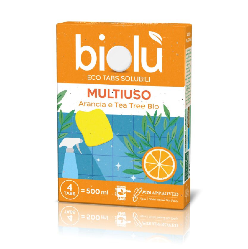 Biolu Tablete pentru curatat universale cu portocale si arbore de ceai ecologice 4 bucati 9.5g