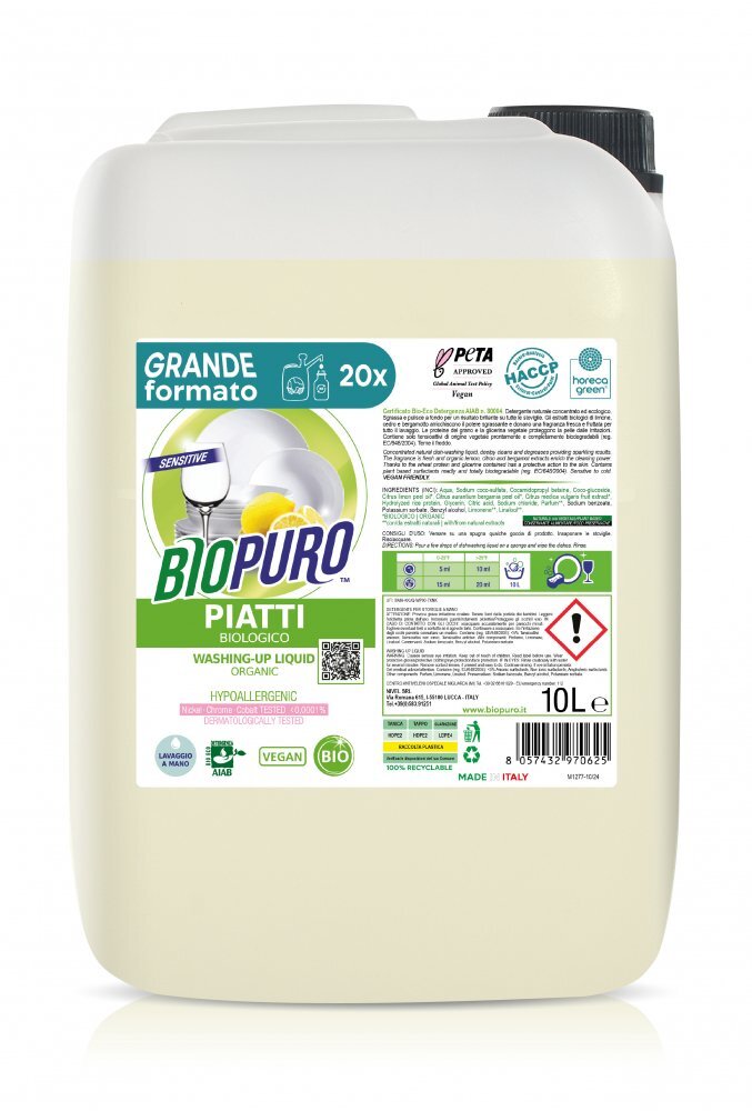 Biopuro Detergent pentru vase hipoalergen ecologic 10l