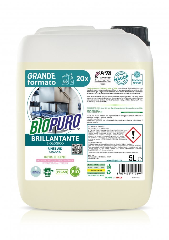Biopuro Solutie de clatire pentru masina de spalat vase hipoalergena ecologica 5l