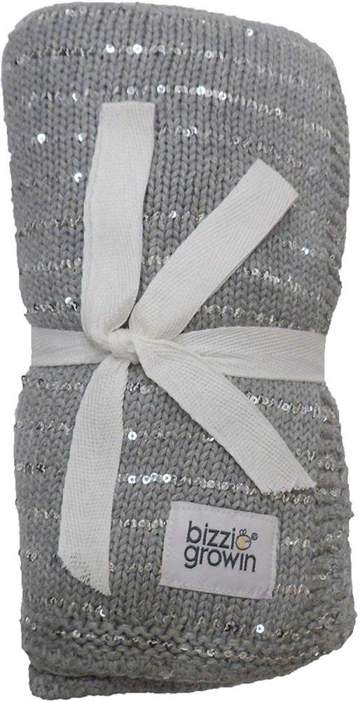 Bizzi Growin Paturica tricotata din bumbac gri cu paiete