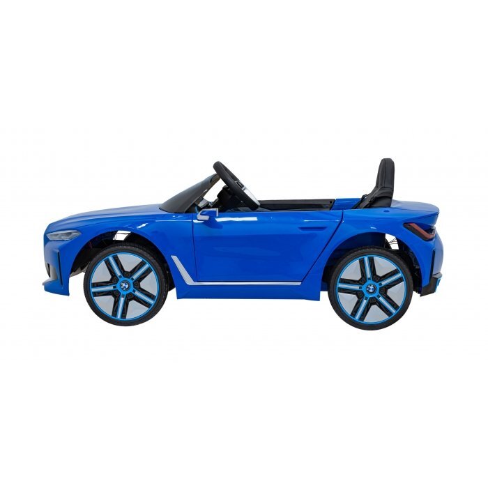 BMW Masinuta electrica pentru copii I4 albastru 50W cu telecomanda suspensii panou audio scaun piele si roti din spuma Eva