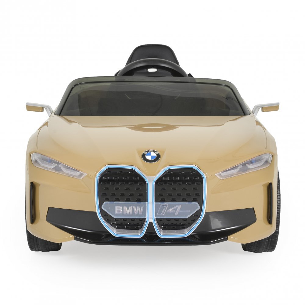 BMW Masinuta electrica pentru copii I4 Champaign 12V 70W cu echipare premium deschidere usi si licenta panou audio roti din spuma Eva pornire la buton scaun piele si telecomanda