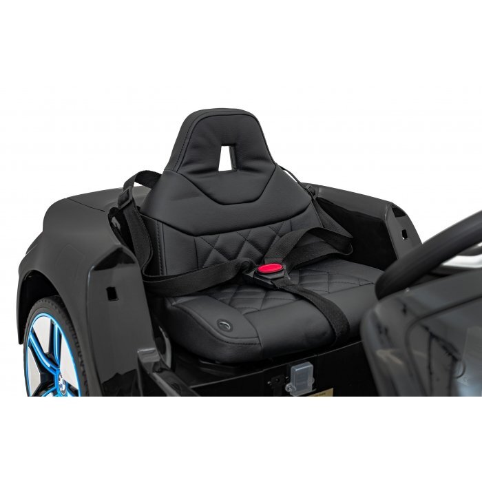 BMW Masinuta electrica pentru copii I4 negru 50W cu telecomanda suspensii panou audio scaun piele si roti din spuma Eva