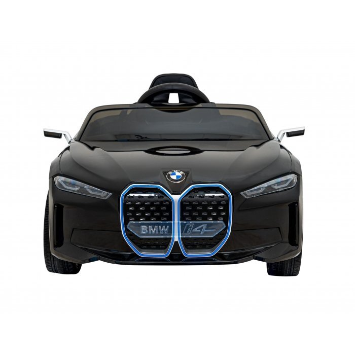 BMW Masinuta electrica pentru copii I4 negru 50W cu telecomanda suspensii panou audio scaun piele si roti din spuma Eva