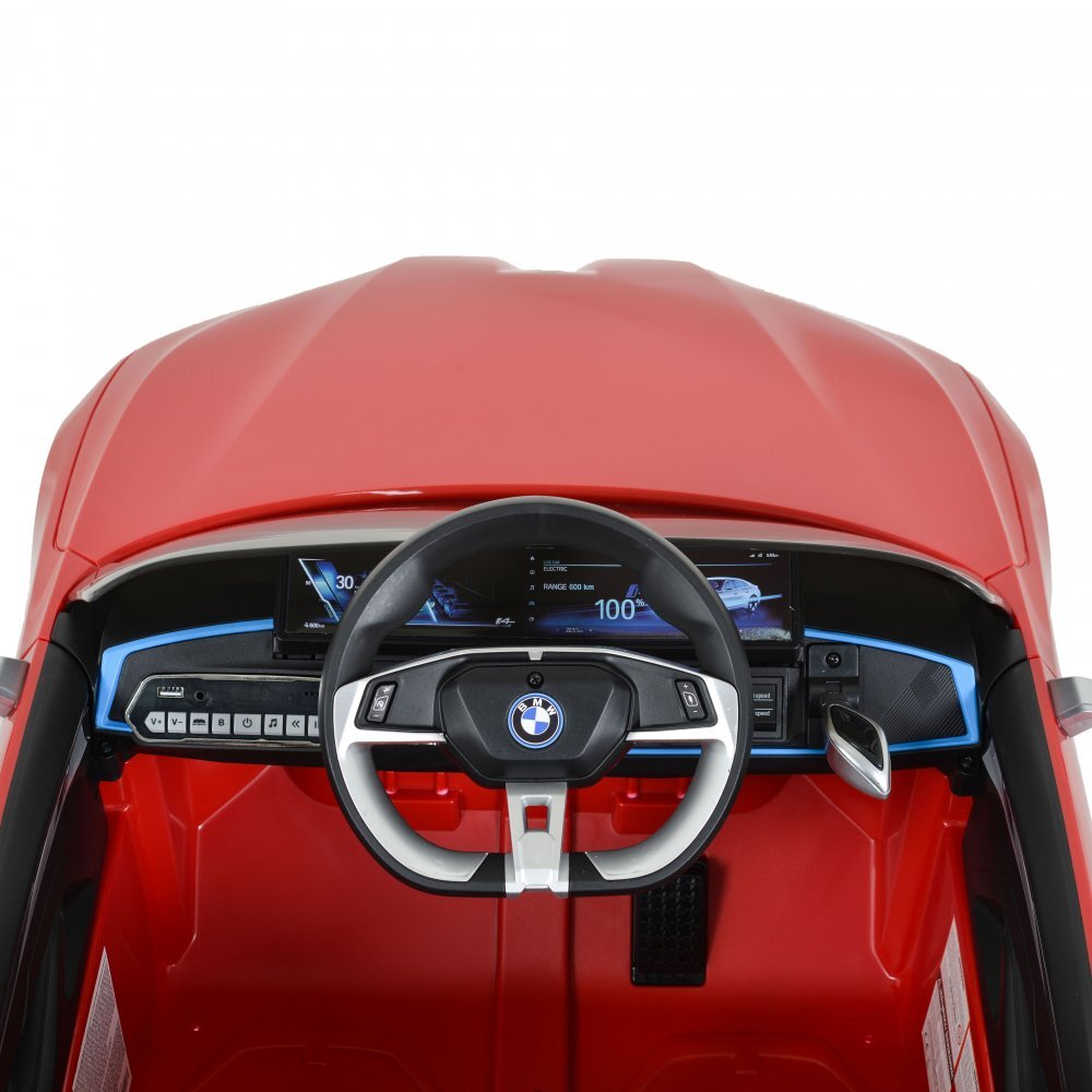 BMW Masinuta electrica pentru copii I4 Rosu 12V 70W cu echipare premium deschidere usi si licenta panou audio roti din spuma Eva pornire la buton scaun piele si telecomanda