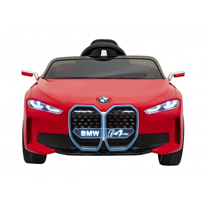 BMW Masinuta electrica pentru copii I4 rosu 50W cu telecomanda suspensii panou audio scaun piele si roti din spuma Eva