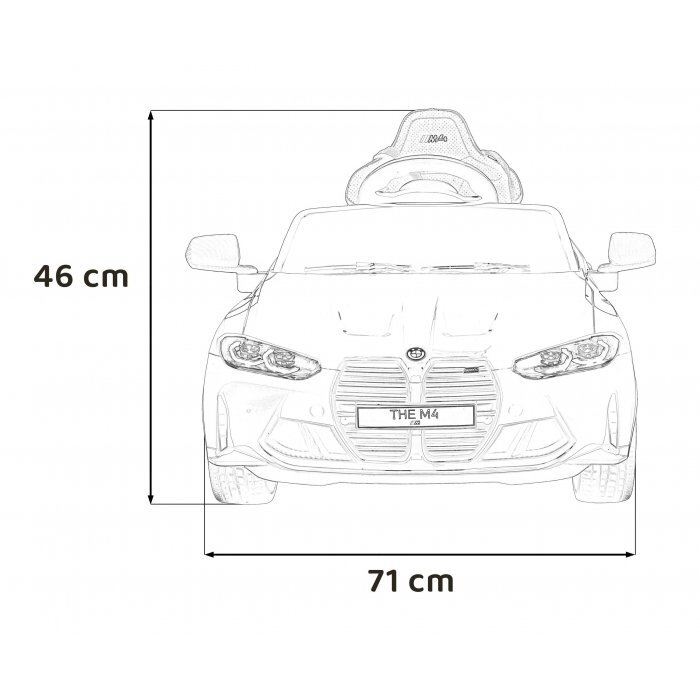 BMW Masinuta electrica pentru copii M4 albastru 70W cu telecomanda amortizoare lumini panou audio scaun piele si roti din spuma Eva