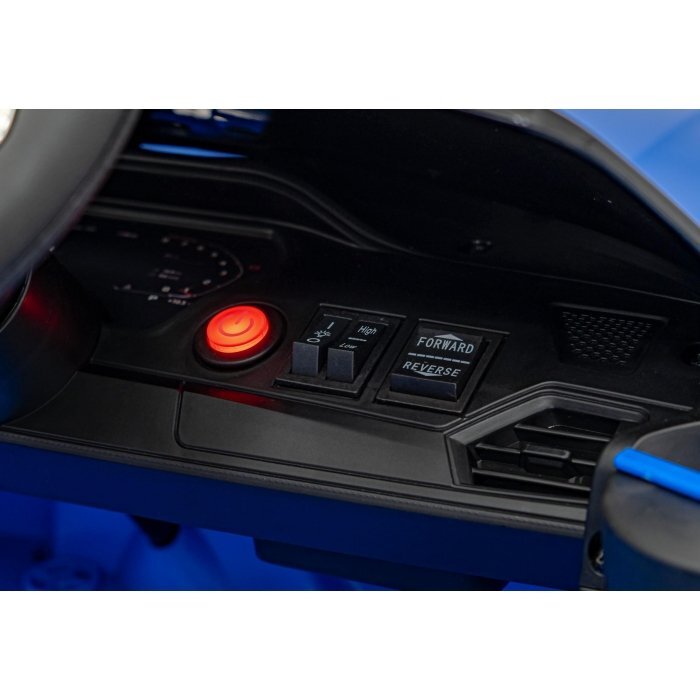 BMW Masinuta electrica pentru copii M4 albastru 70W cu telecomanda amortizoare lumini panou audio scaun piele si roti din spuma Eva