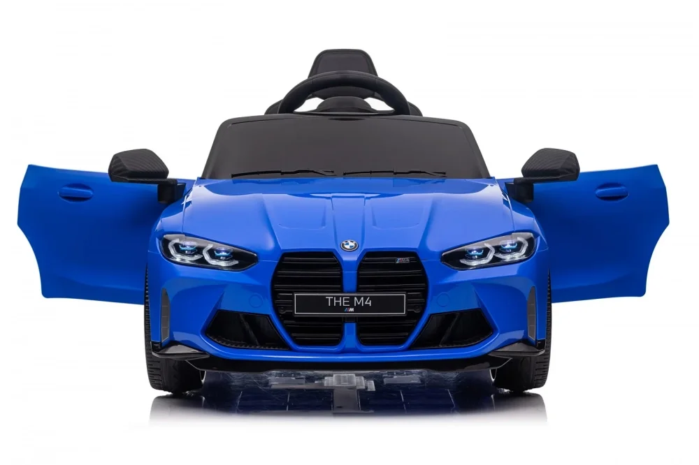 BMW Masinuta electrica pentru copii M4 Albastru cu telecomanda 110x70x50 cm varsta 1-5 ani roti EVA scaun din piele ECO putere 90W