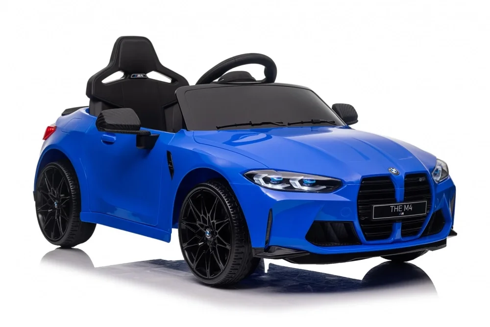 BMW Masinuta electrica pentru copii M4 Albastru cu telecomanda 110x70x50 cm varsta 1-5 ani roti EVA scaun din piele ECO putere 90W