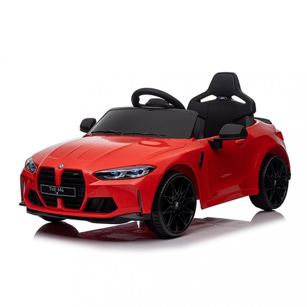 BMW Masinuta electrica pentru copii M4 Red 90W cu LicentaAcumulator 12VTelecomanda 2.4GRoti EVADeschidere usiUnitate audio MP3USBPornire la butonLumini LEDAcumulator 12V7AhSistem trollerIndicator baterieSuspensii