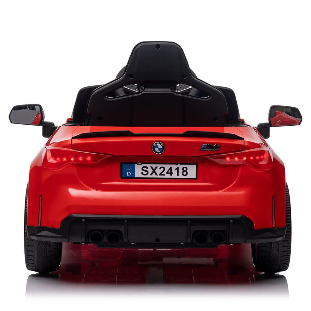 BMW Masinuta electrica pentru copii M4 Rosu cu telecomanda 110x70x50 cm varsta 1-5 ani roti EVA scaun din piele ECO putere 90W