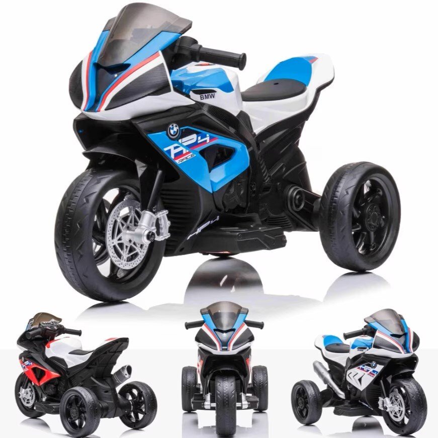 BMW Motocicleta electrica pentru copii HP4 Alb 84x55x42 cm varsta 2-5 ani roti si scaun din plastic putere 60W