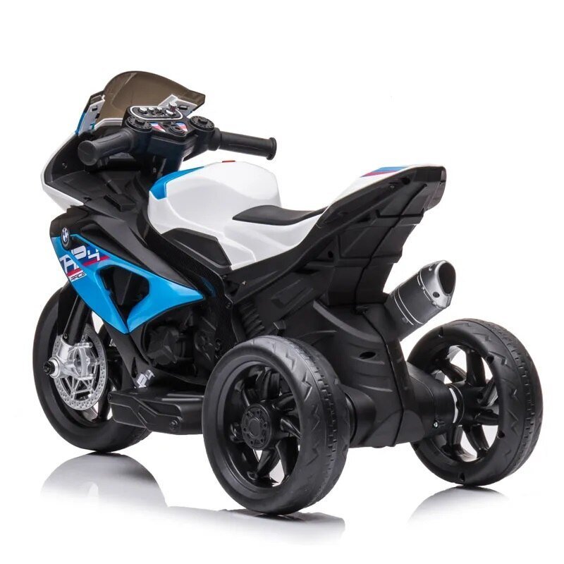 BMW Motocicleta electrica pentru copii HP4 Albastru 84x55x42 cm varsta 2-5 ani roti si scaun din plastic putere 60W
