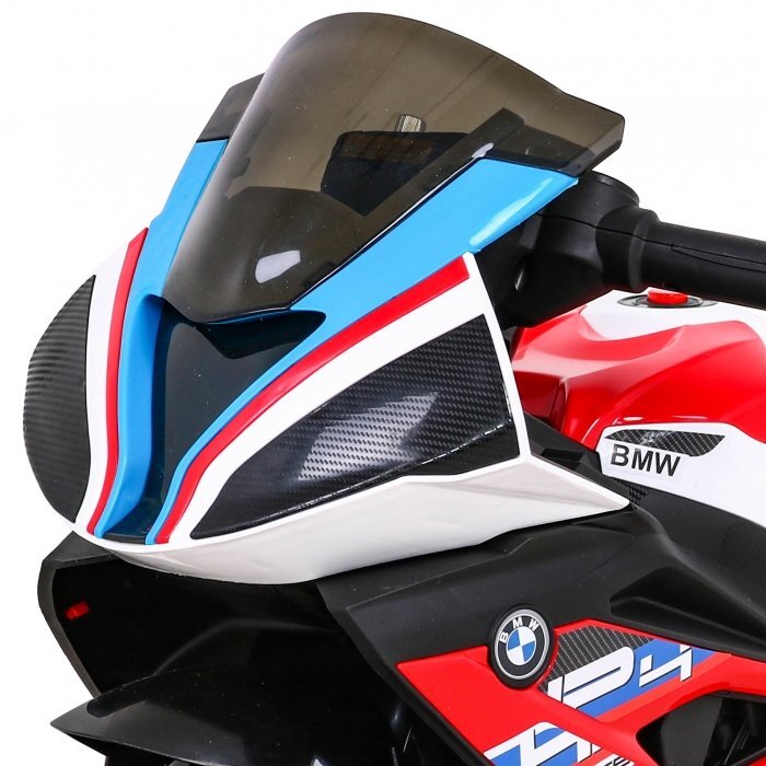 BMW Motocicleta electrica pentru copii HP4 rosu 70w cu panou audio lumini scaun piele 81x41x52 cm