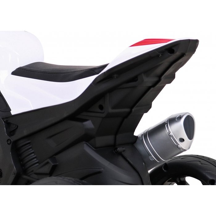 BMW Motocicleta electrica pentru copii HP4 rosu 70w cu panou audio lumini scaun piele 81x41x52 cm