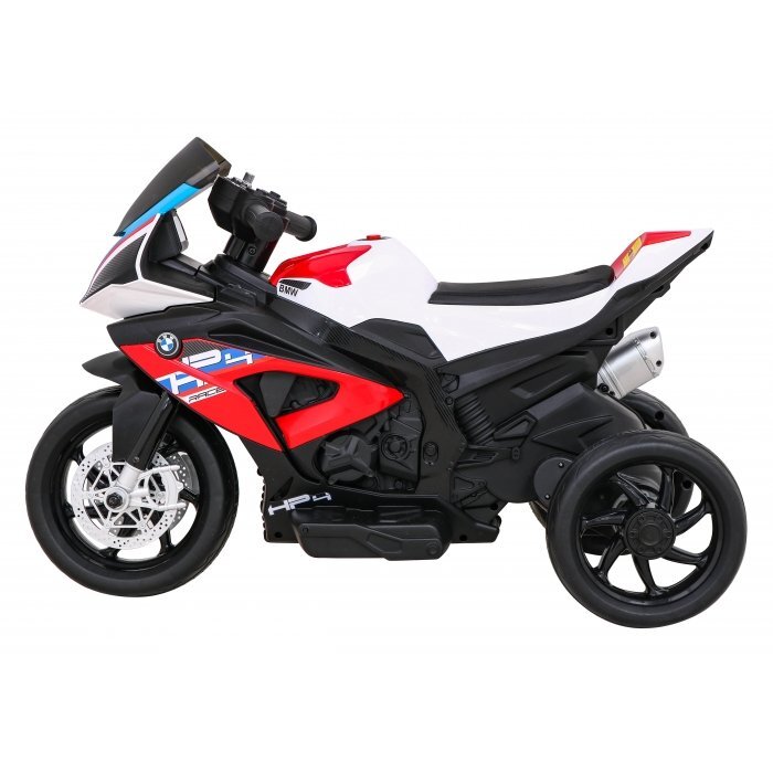 BMW Motocicleta electrica pentru copii HP4 rosu 70w cu panou audio lumini scaun piele 81x41x52 cm