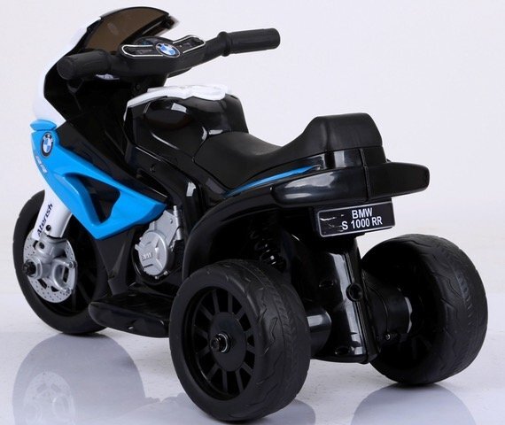 BMW Motocicleta electrica pentru copii S1000RR Albastru 69x44x36.5 cm varsta 1.5-4 ani roti si scaun din plastic putere 25W